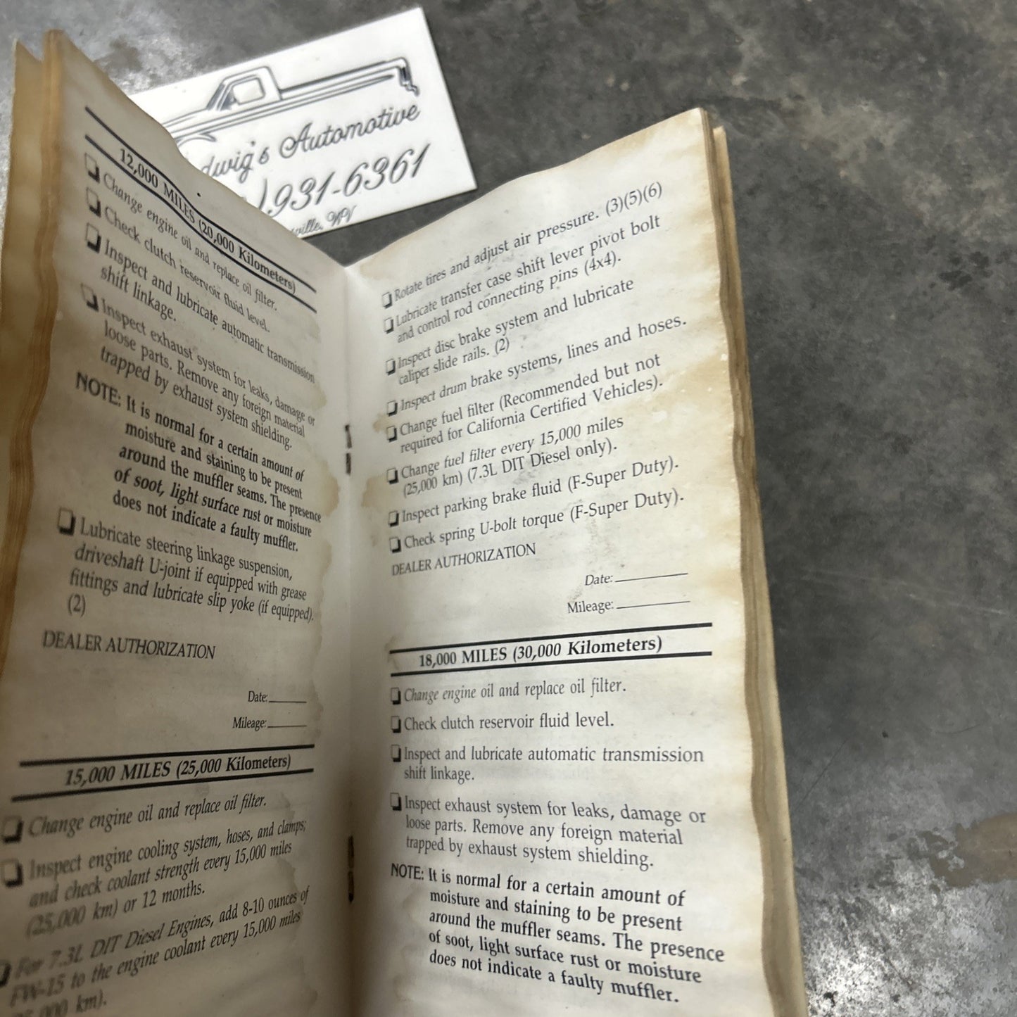 1995 FORD F SERIES MAINTENANCE SCHEDULE