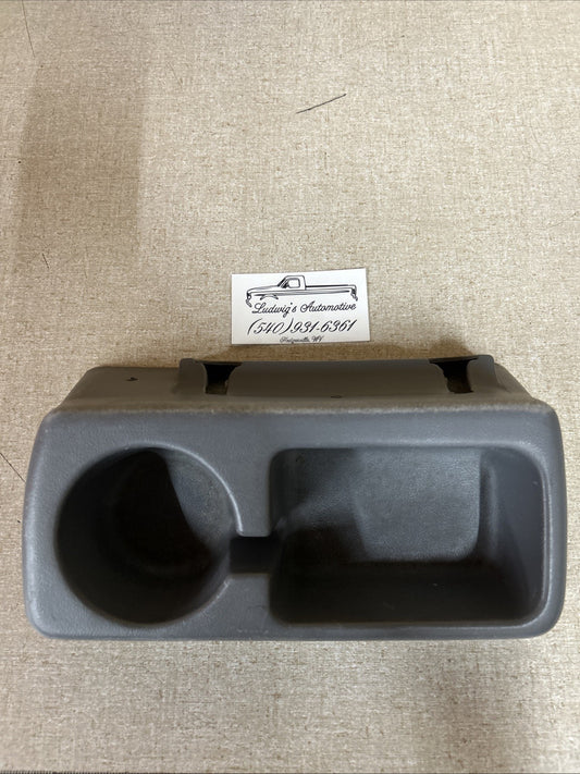 92-96 OBS Cup Holder Storage Bench Seat Opal Gray OEM F 150 F250 F350 Bronco