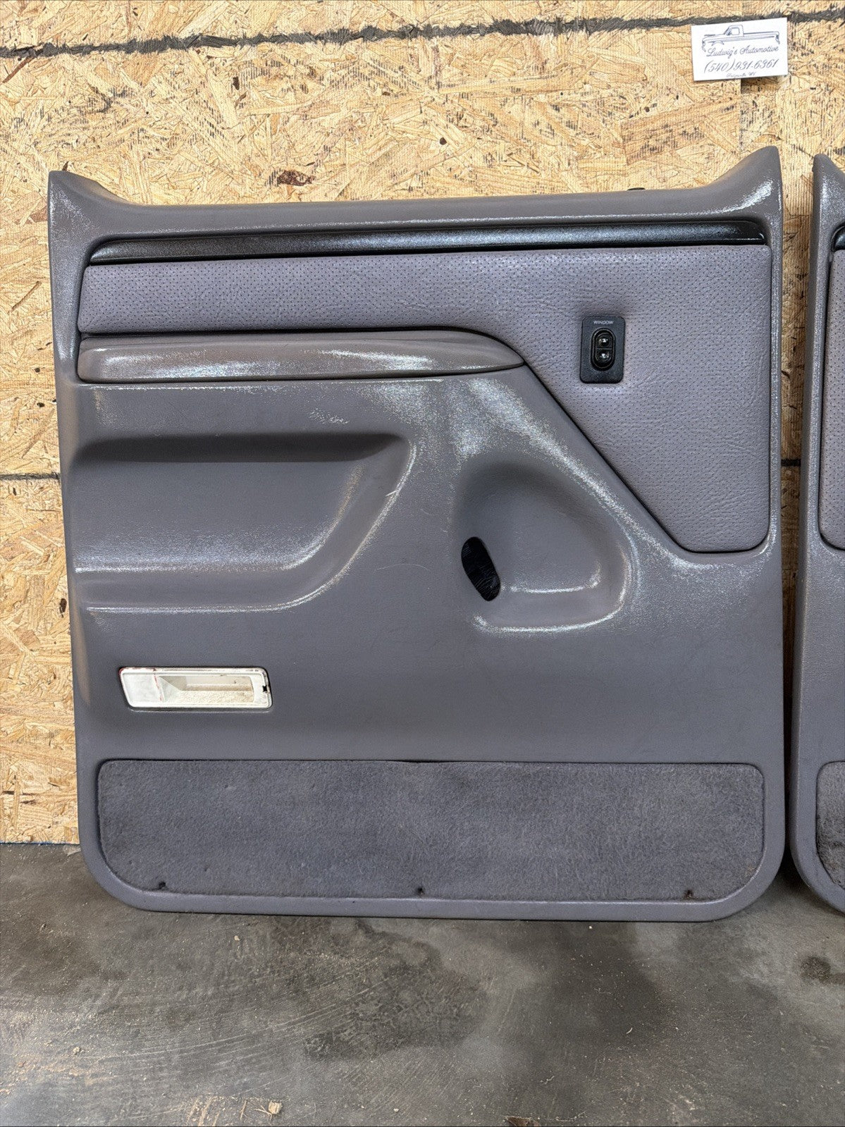 1994‑1997 OBS Ford F250 F350 Rear Crew Cab Door Panels POWER Opal Gray OEM PAIR
