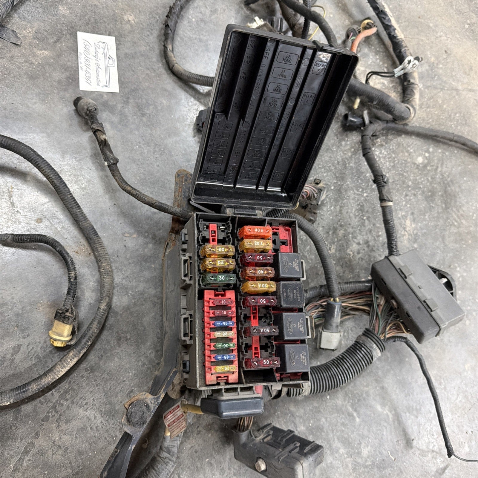 1995 Ford F250 F350 7.3 Front Body Fuse Box Wiring Harness
