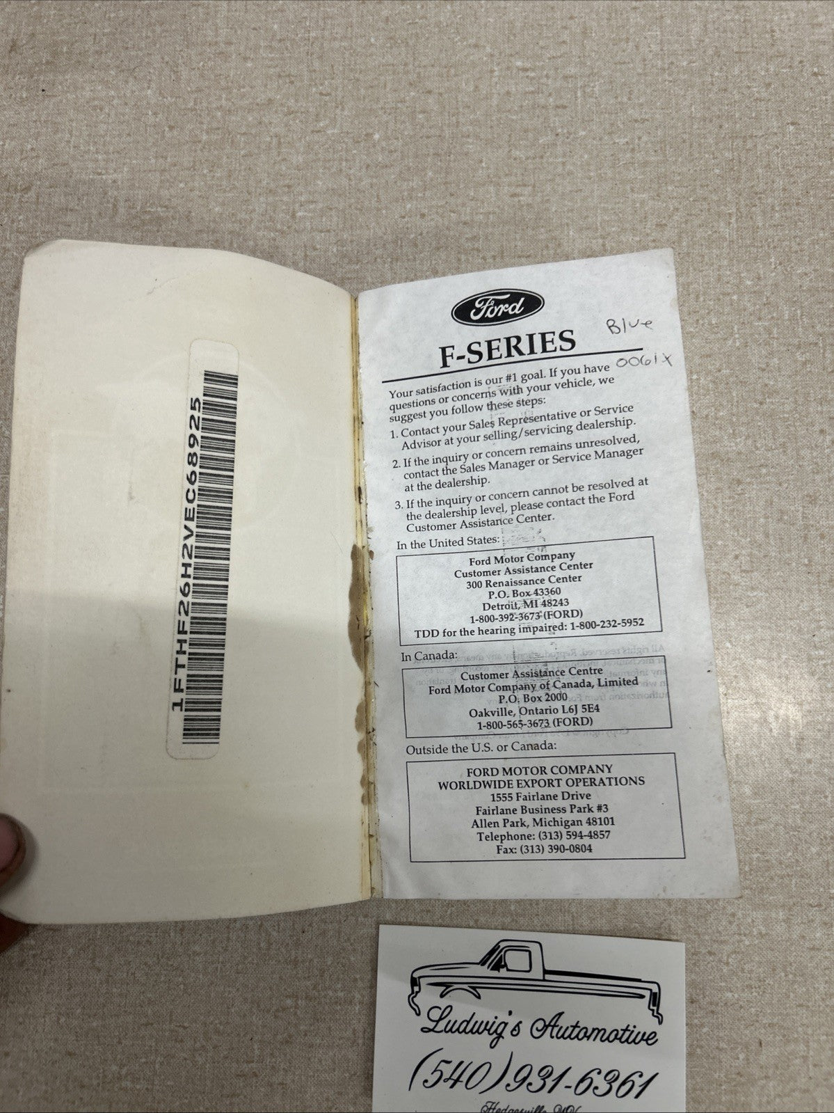 1997 F250HD F350 Owner Manual Booklet (No case)