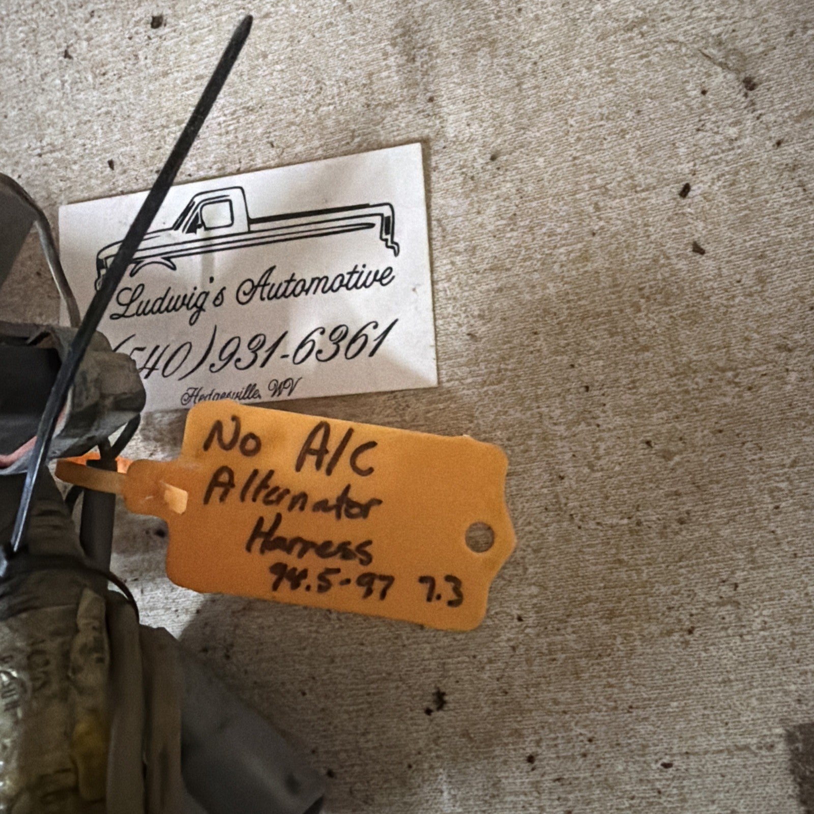 95-97 Ford F250 F350 7.3 7.3L W/O A/C Compressor Alternator Wiring Harness OEM