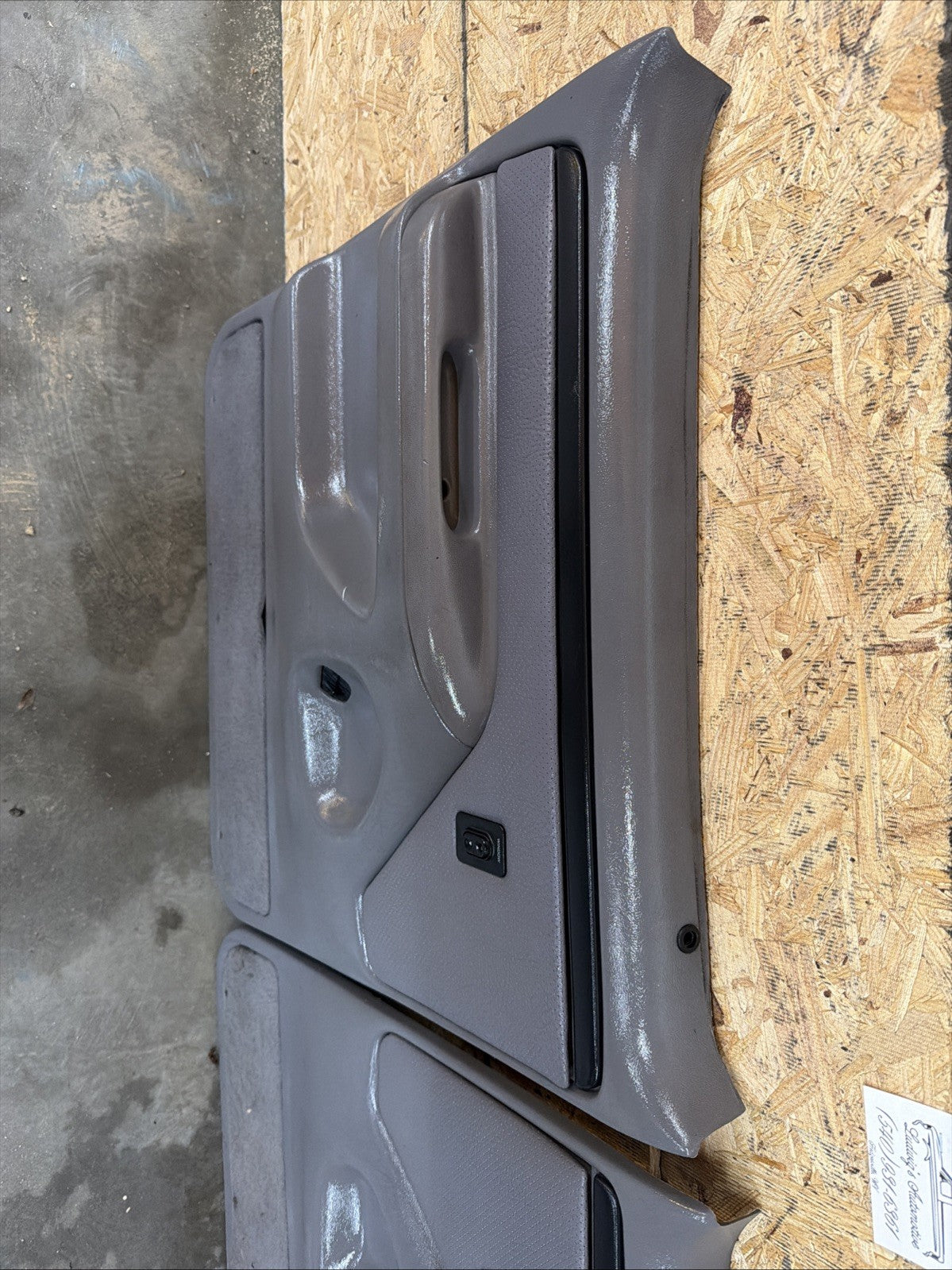 1994‑1997 OBS Ford F250 F350 Rear Crew Cab Door Panels POWER Opal Gray OEM PAIR