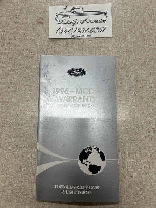 Warranty Manual Booklet 1996 Ford Mustang Bronco F150 F250 Crown Victoria Ranger