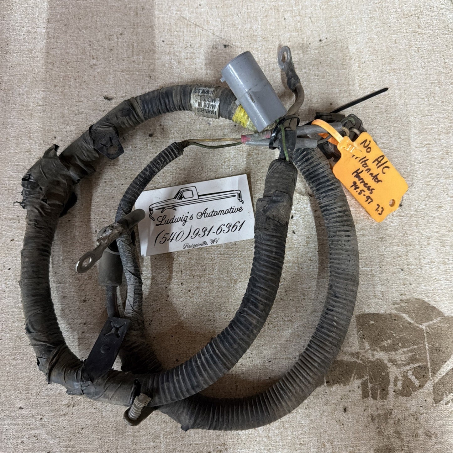 95-97 Ford F250 F350 7.3 7.3L W/O A/C Compressor Alternator Wiring Harness OEM