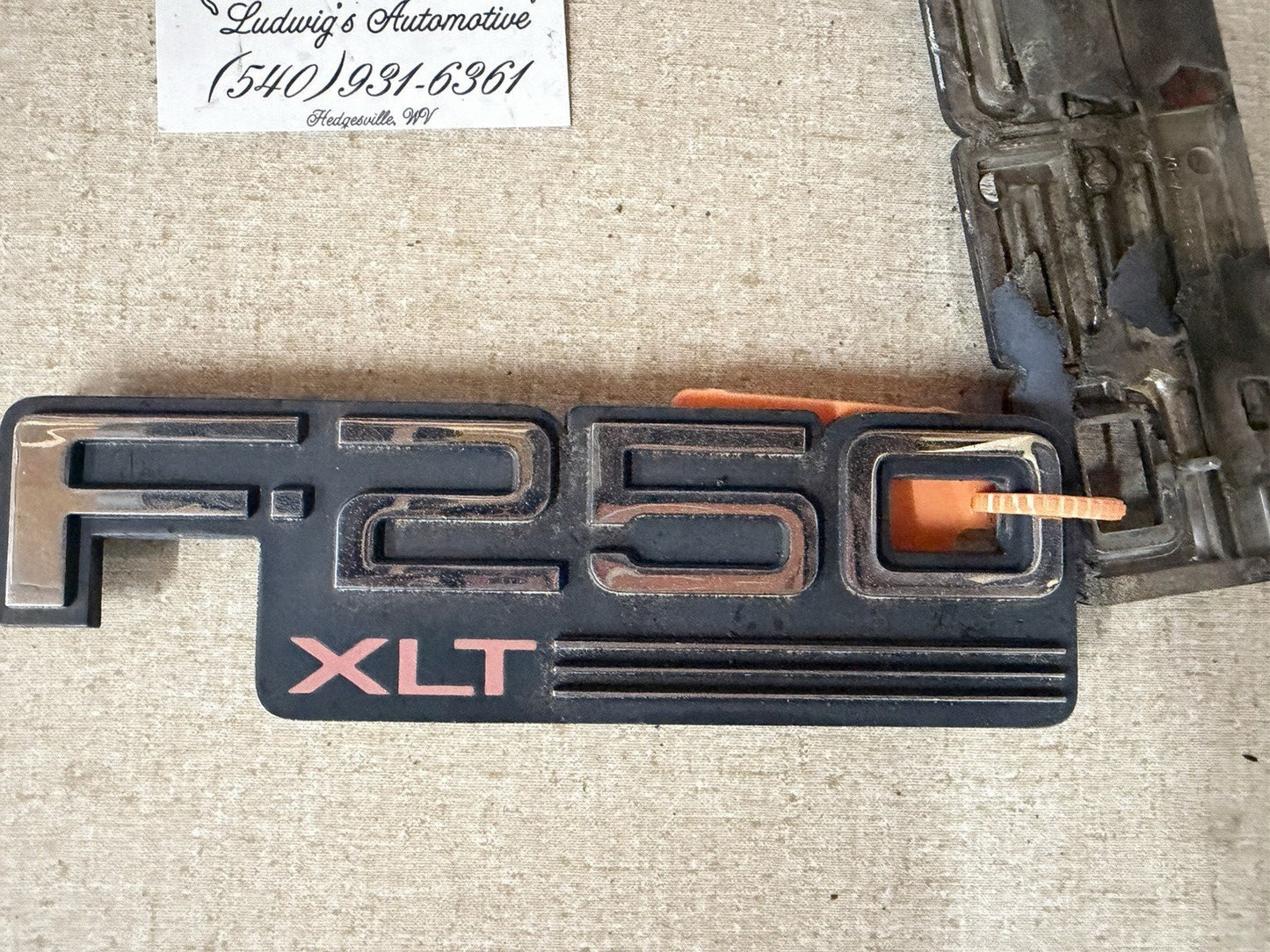 92-97 Ford F250 F-250 XLT Truck Fender Badge Emblem Plate OEM Set Of 2