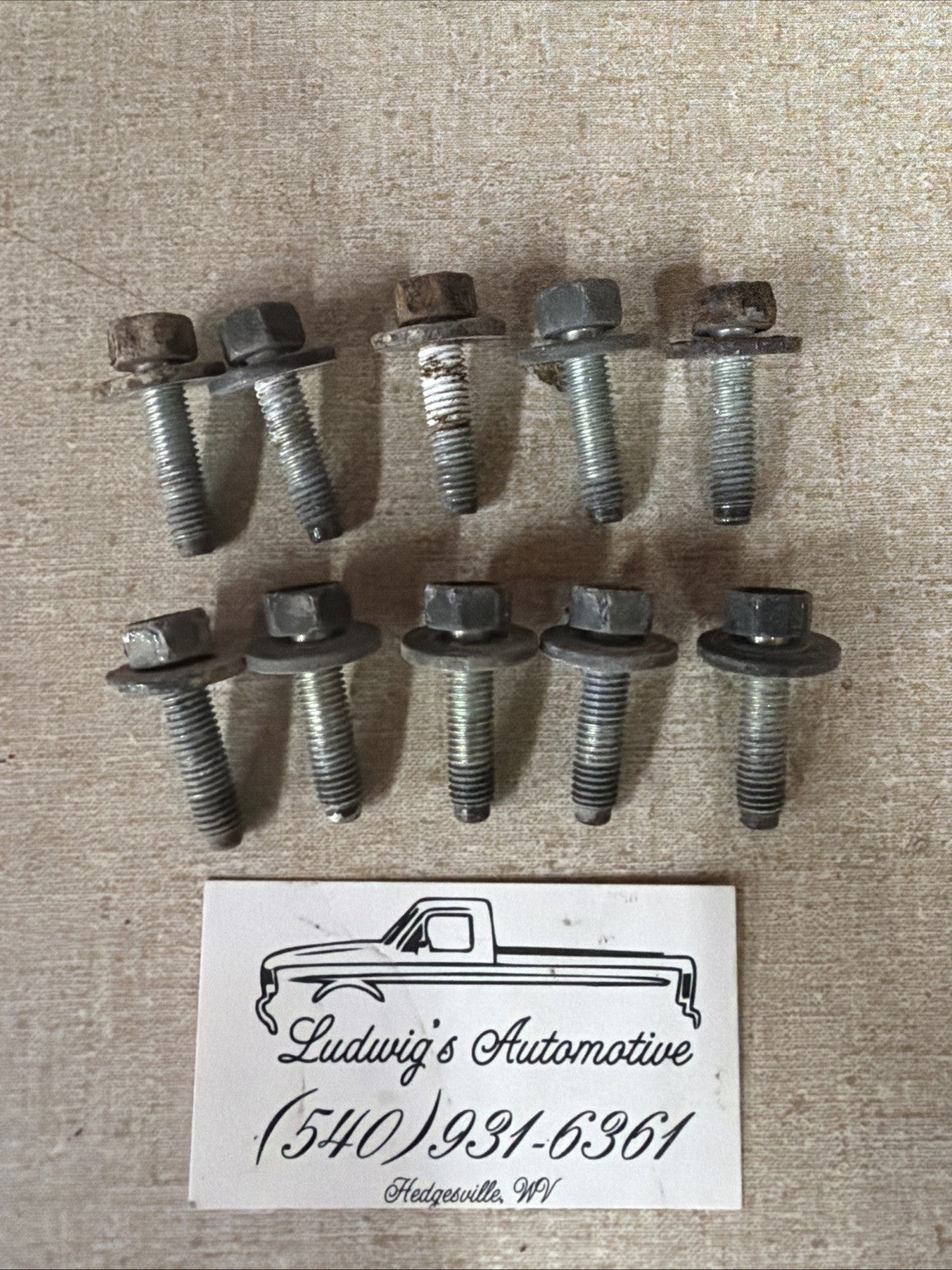 1980-1997 Ford F250 F350 Door Hinge Mounting Bolts. OEM. Qty 10
