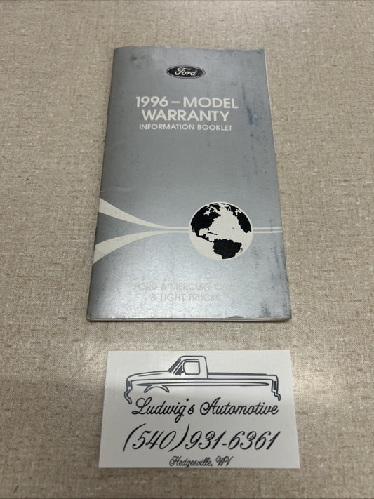 Warranty Manual Booklet 1996 Ford Mustang Bronco F150 F250 Crown Victoria Ranger