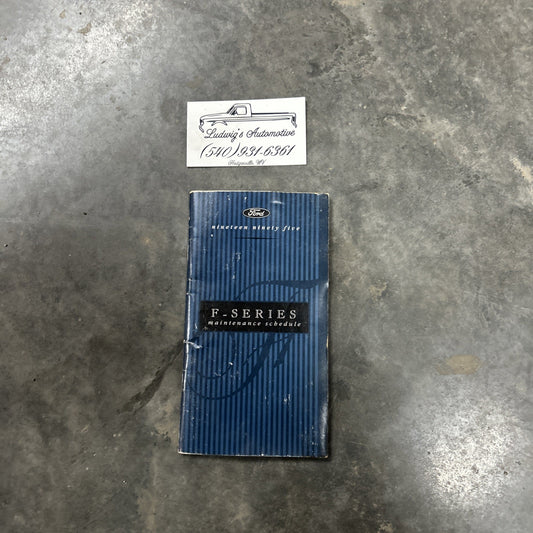 1995 FORD F SERIES MAINTENANCE SCHEDULE