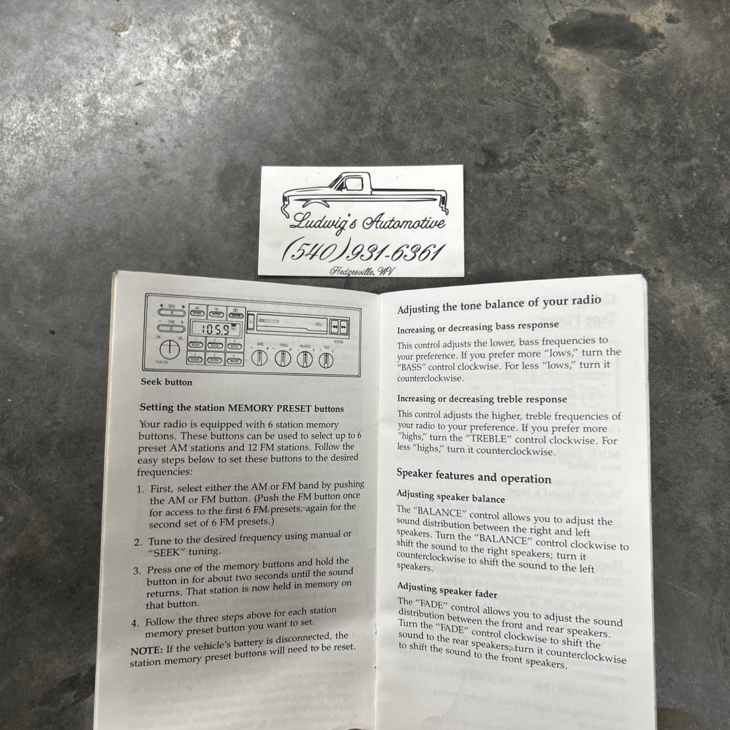 Vintage Ford Electronic Sounds Systems Owners Operators Guide Supplement